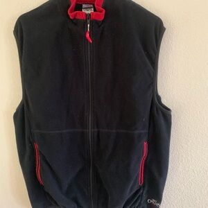 Hot Chillys Fleece Full Zip Vest Size XL Black Zippered Pockets Embroidered Logo
